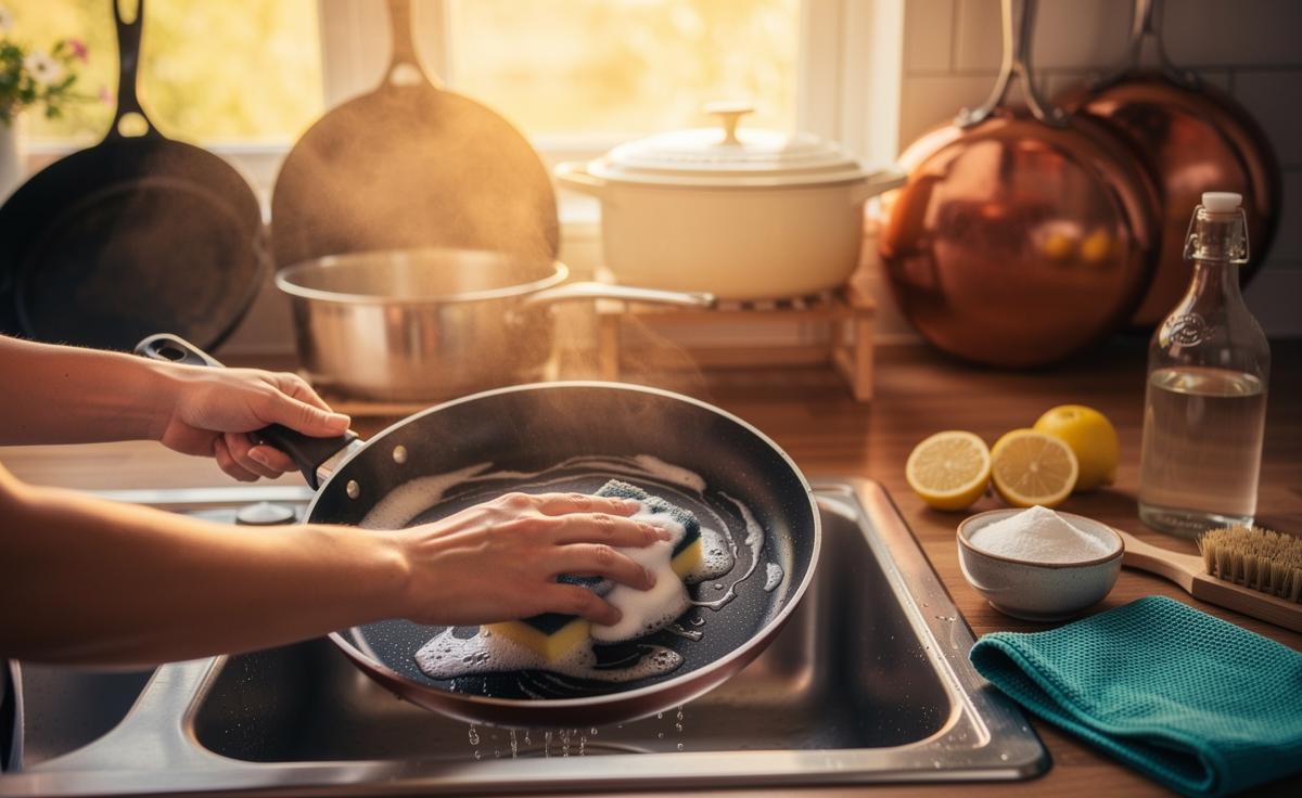 Soft scrub that rejuvenates pans: how low-pressure cleaning extends cookware’s life